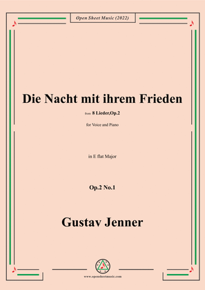 Book cover for Jenner-Die Nacht mit ihrem Frieden,in E flat Major,Op.2 No.1