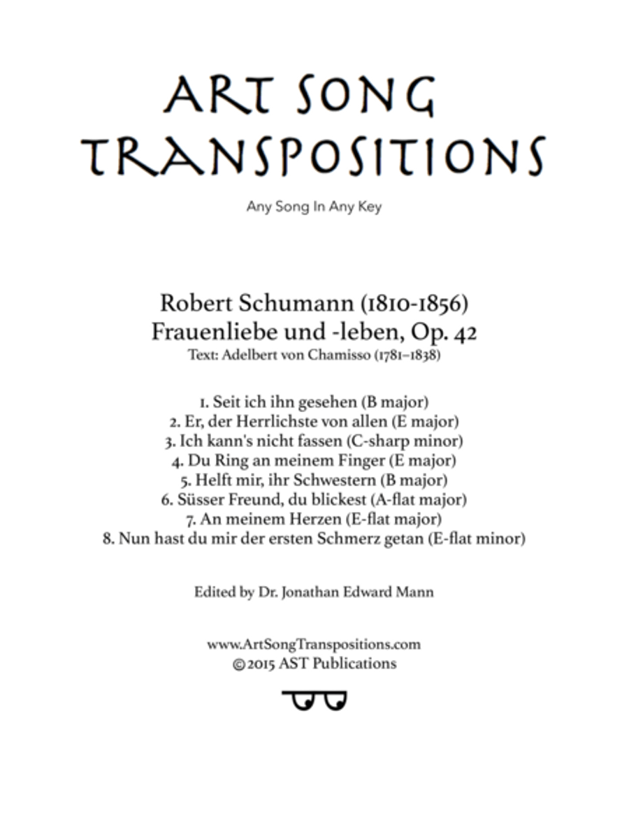 Frauenliebe und -leben, Op. 42 (Transposed up one half step)