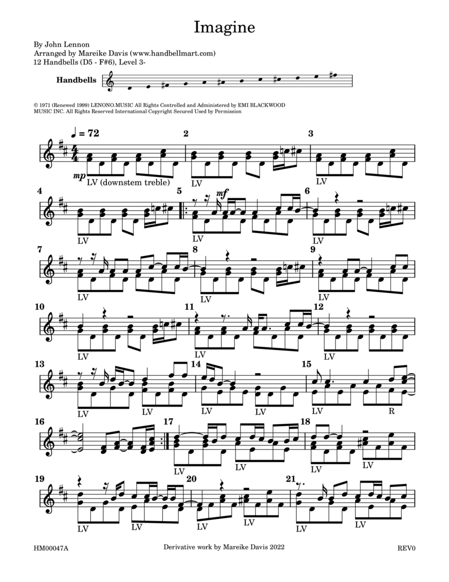 Imagine Handbell Choir scores gallery preview page 1