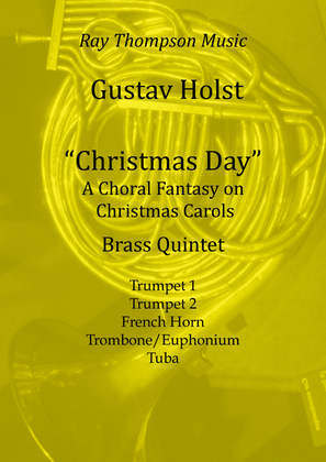 Book cover for Holst: "Christmas Day" (A Choral Fantasy on Old carols) - symphonic brass quintet