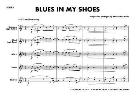 BLUES IN MY SHOES - SAXOPHONE QUARTET (Barry Molinski) image number null