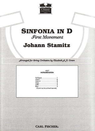 Book cover for Sinfonia in D (First Movement)