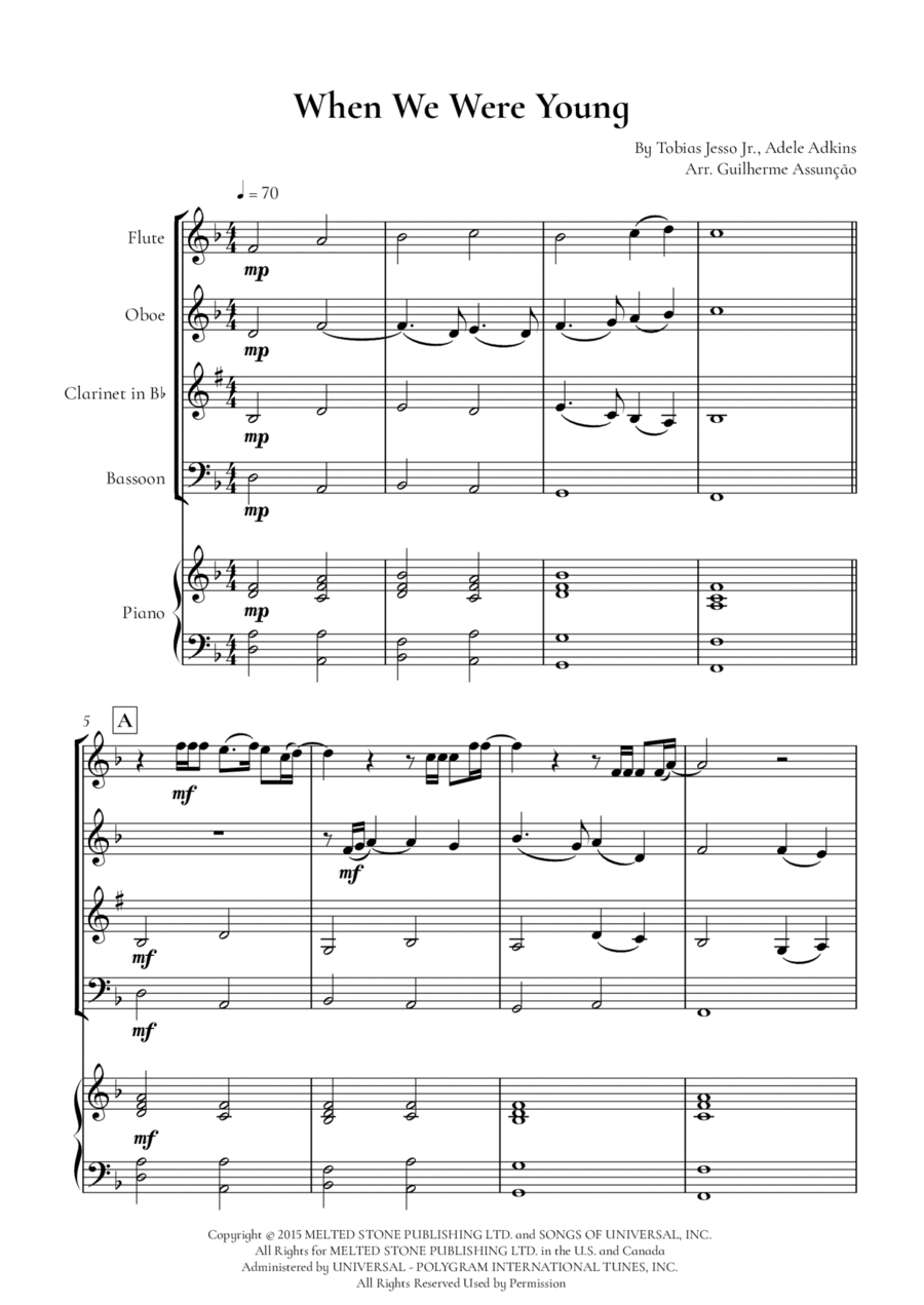 When We Were Young Bassoon scores gallery preview page 1