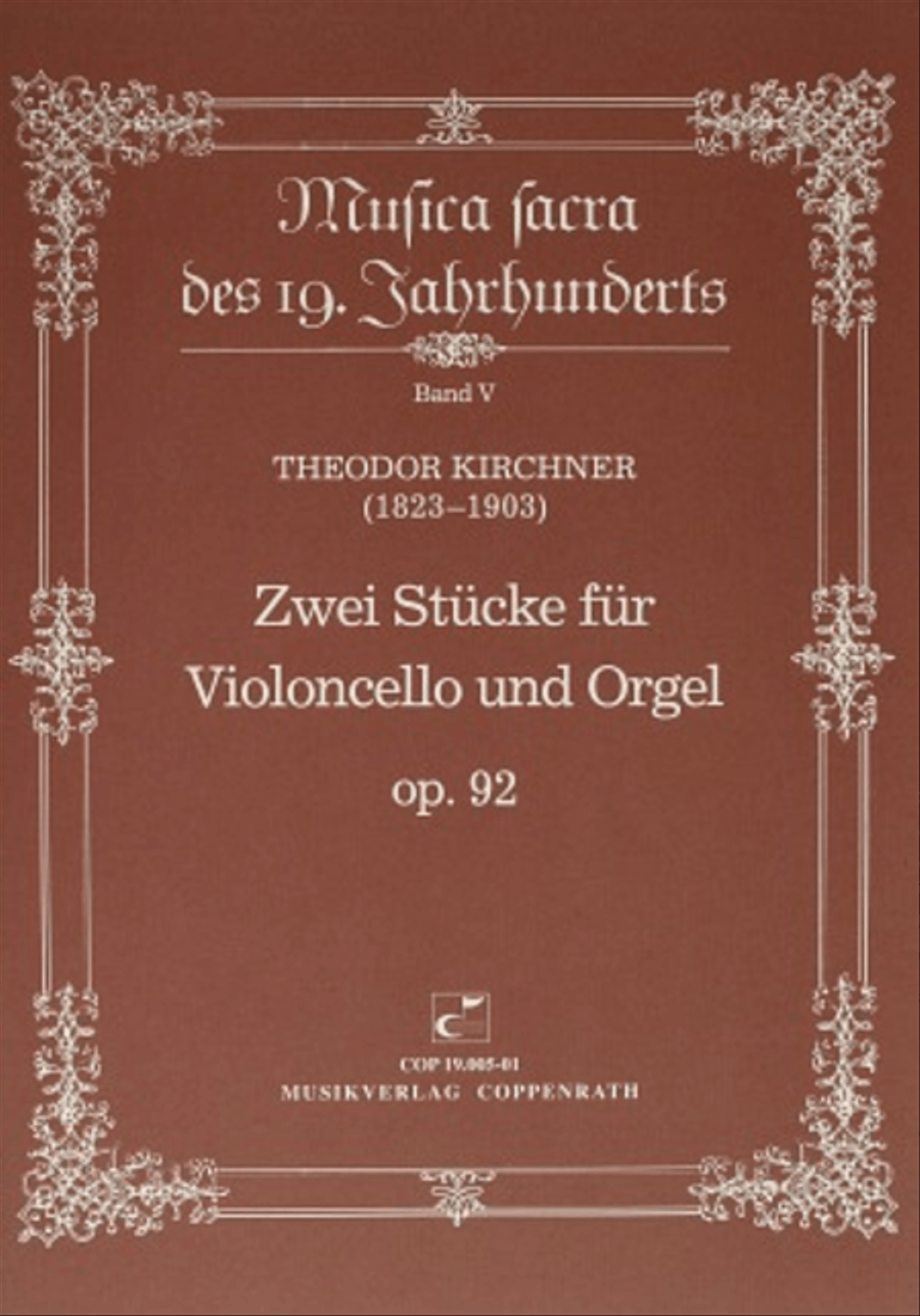 Kirchner: Two Pieces for cello and organ op. 92 Cello scores gallery preview page 1