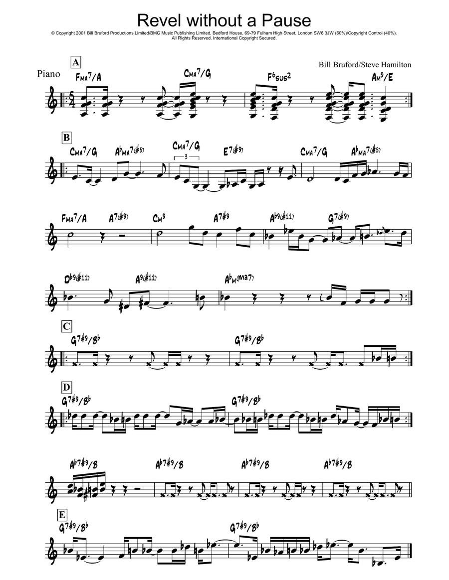Revel Without A Pause Piano Solo scores gallery preview page 1