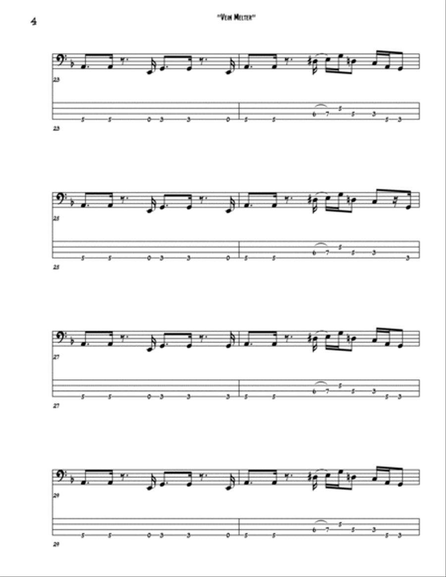 Vein Melter Vein Melter Bass Guitar scores gallery preview page 4