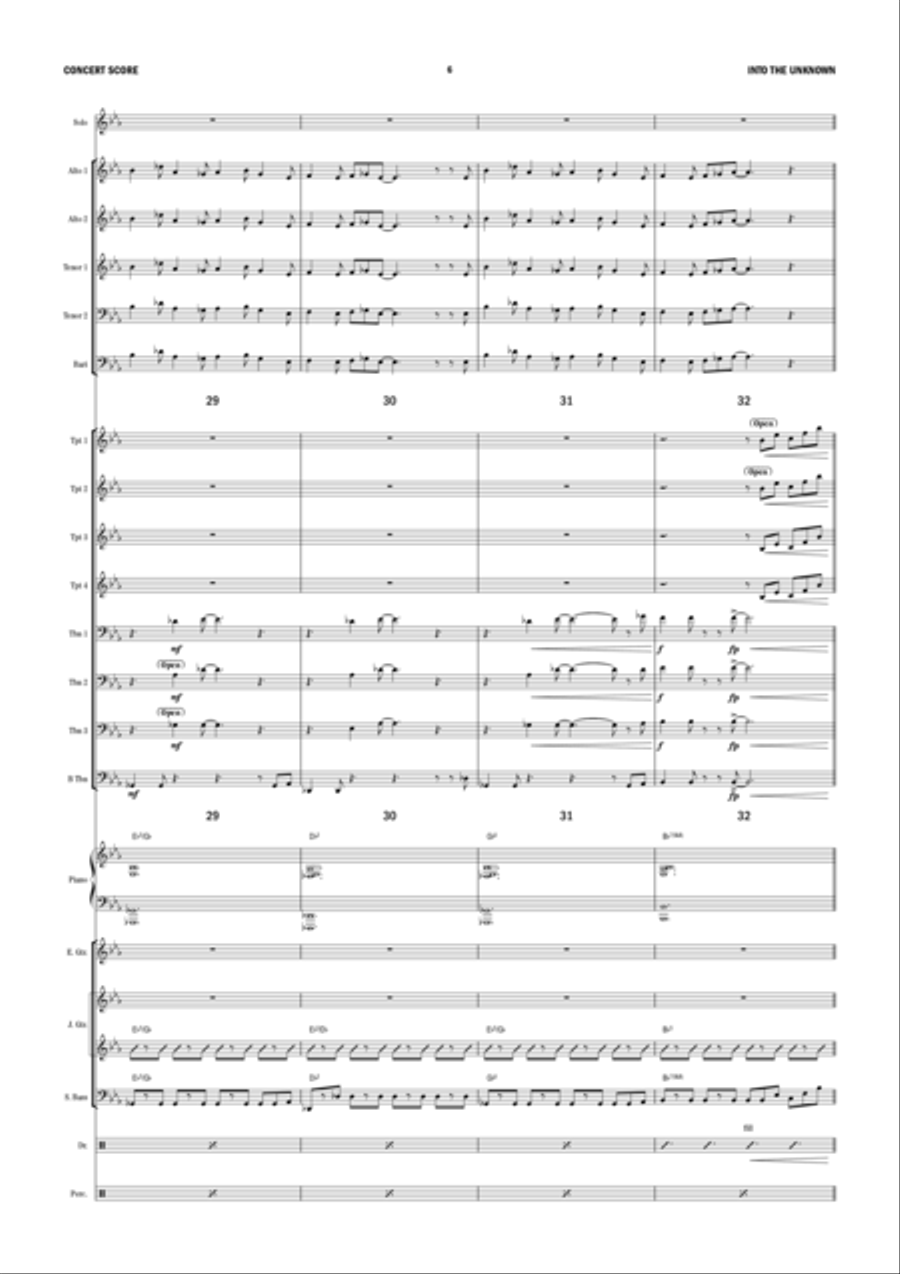 Into The Unknown Jazz Ensemble scores gallery preview page 6