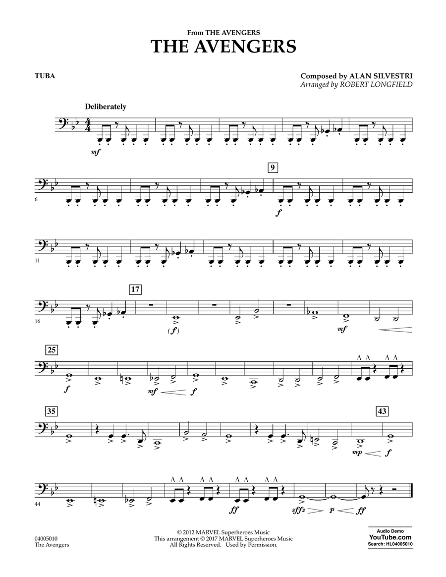 The Avengers - Tuba Concert Band scores gallery preview page 1