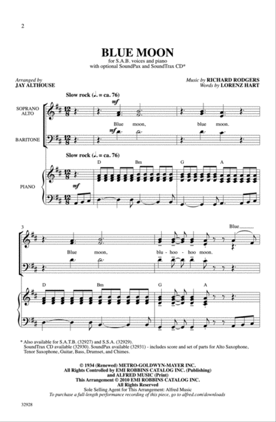 Blue Moon 3-Part scores gallery preview page 2