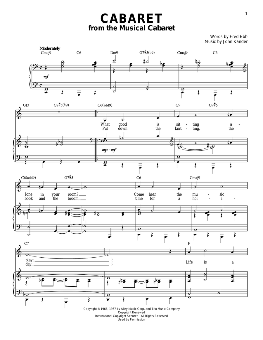 Cabaret Piano, Vocal scores gallery preview page 1