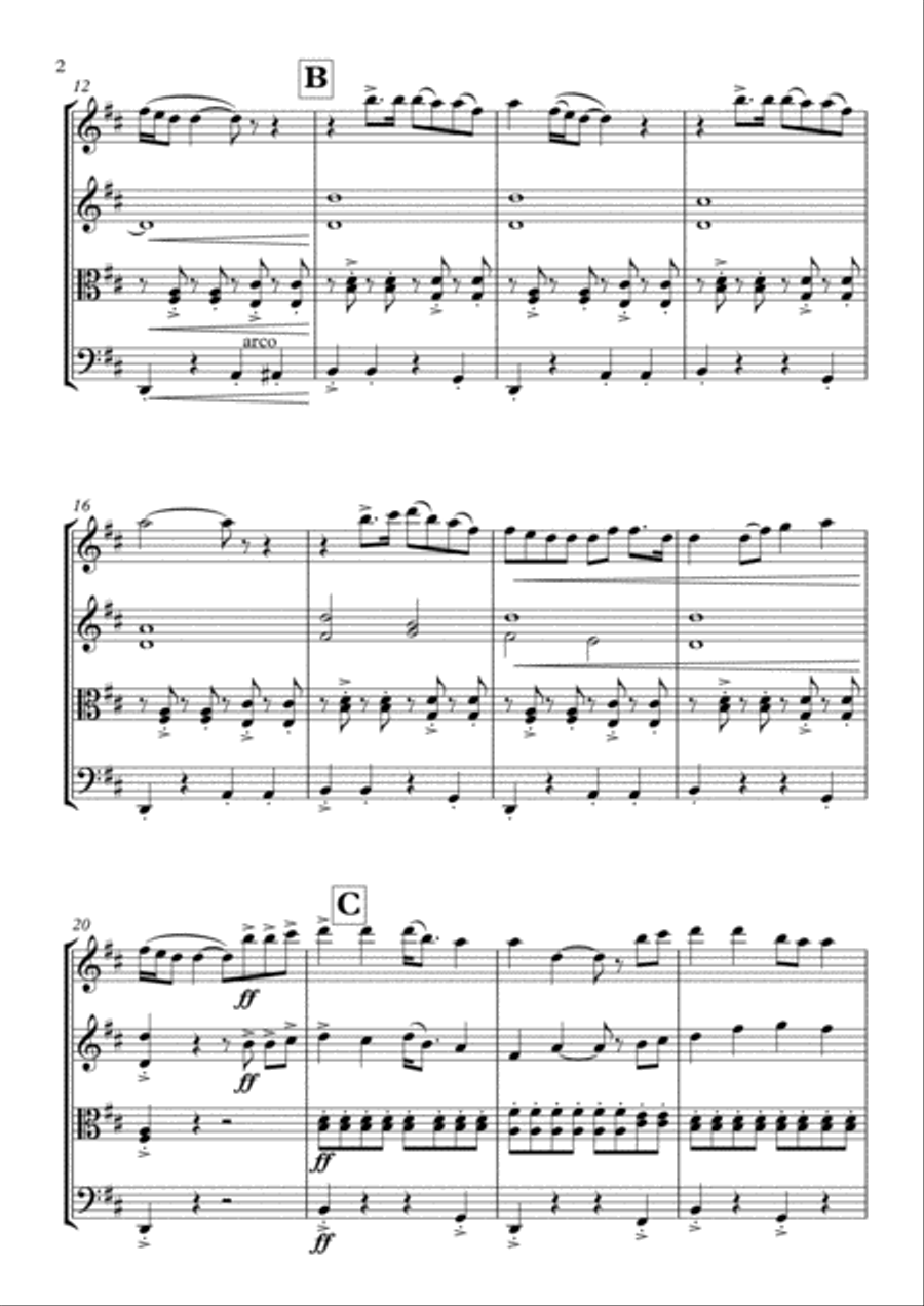 Wake Me Up String Quartet scores gallery preview page 2