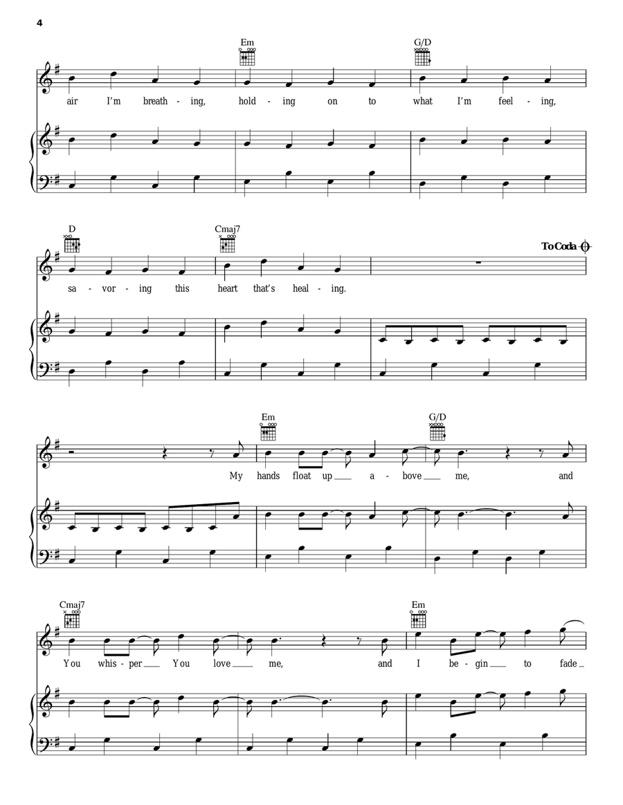 All Around Me Piano, Vocal, Guitar scores gallery preview page 4