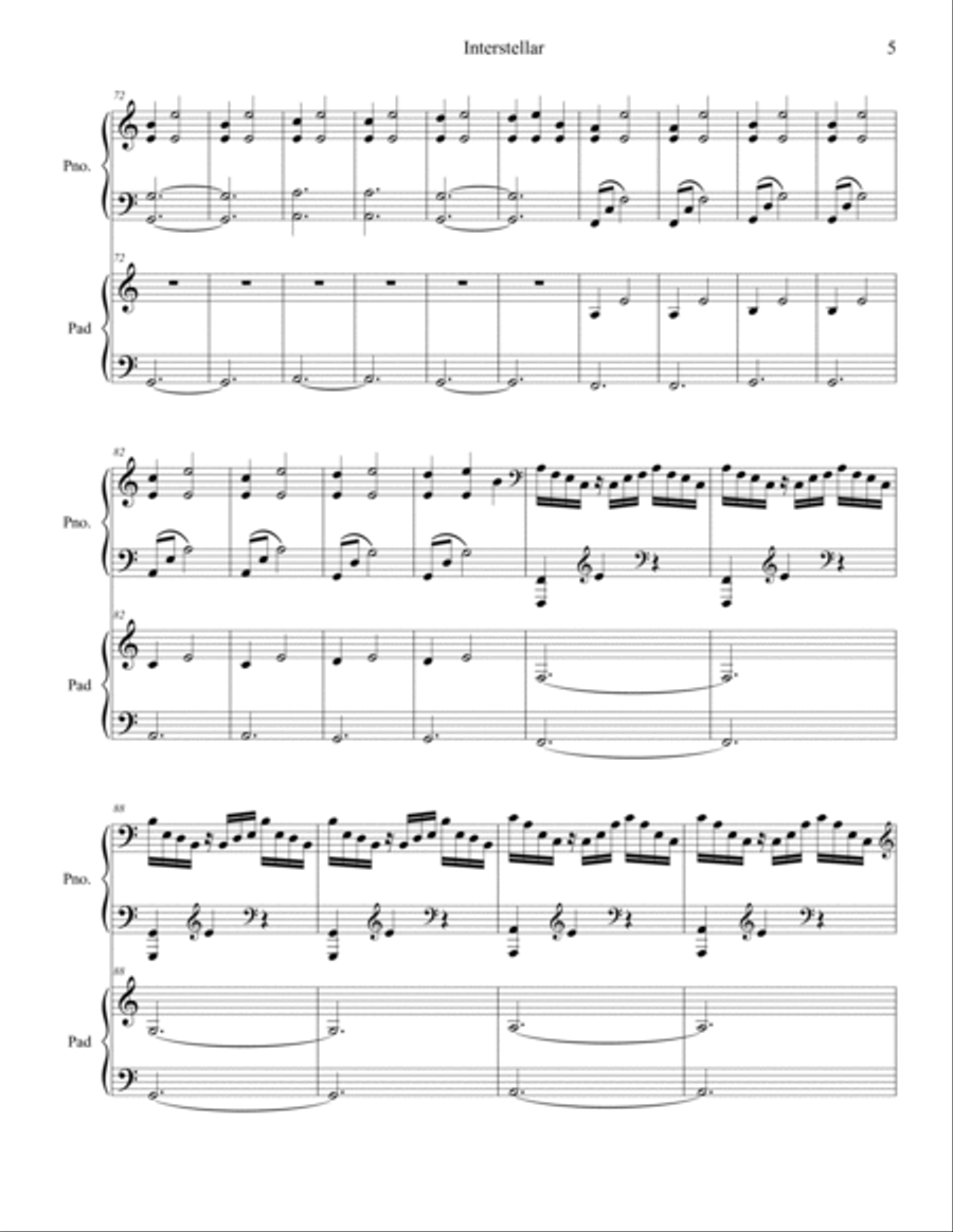 Interstellar - 2 Pianos, 4-Hands - Digital Sheet Music