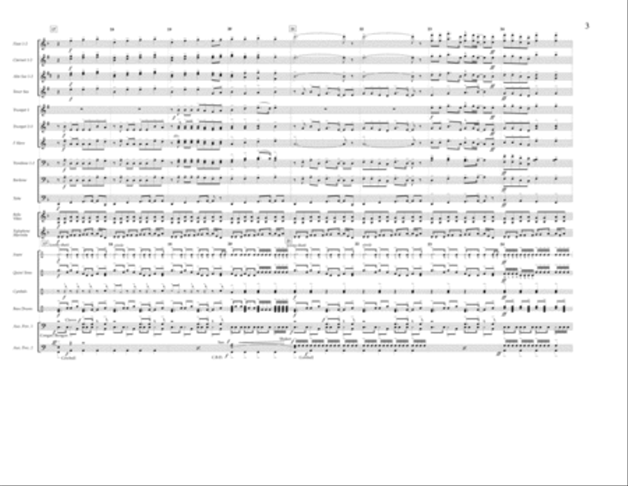 Water Me (arr. Tom Wallace) - Full Score Marching Band scores gallery preview page 3