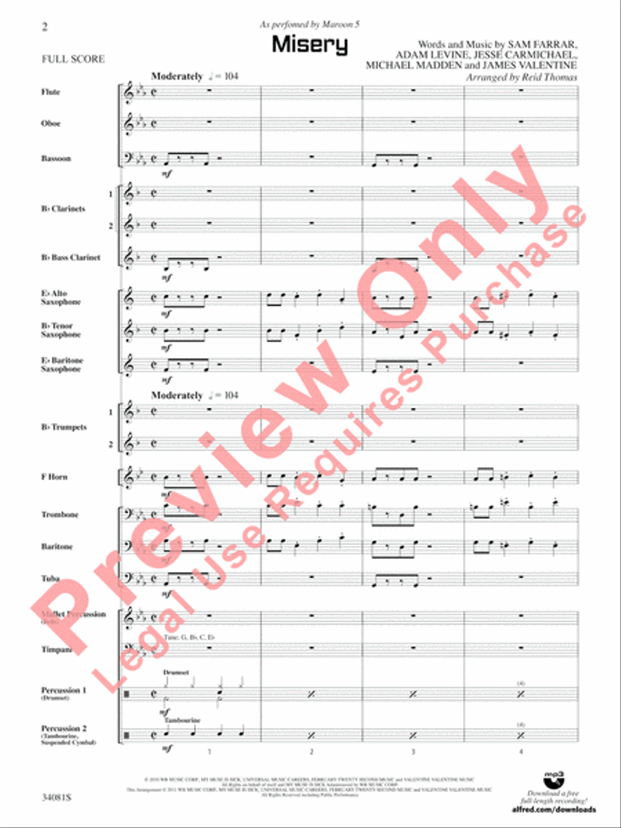 Misery Concert Band scores gallery preview page 3