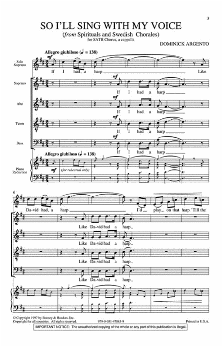 So I'll Sing with My Voice 4-Part scores gallery preview page 2