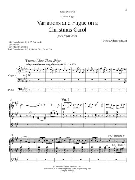 Variations and Fugue on a Christmas Carol (Downloadable)