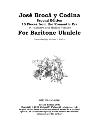 José Brocá y Codina: Second Edition, 15 Pieces from the Romantic Era In Tablature and Modern Notat