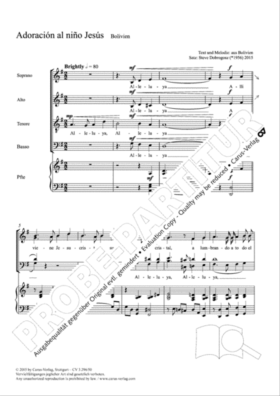Adoracion al nino Jesus Adoracion al nino Jesus 4-Part scores gallery preview page 2