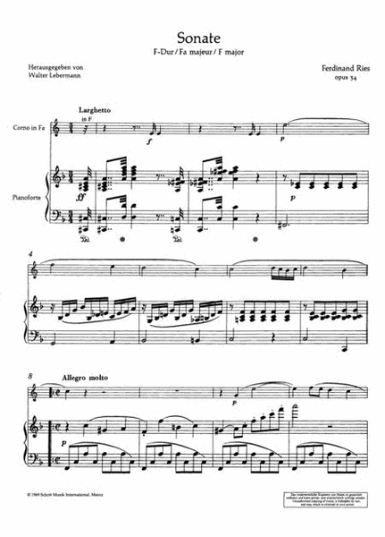 Sonata In F Major Op. 34