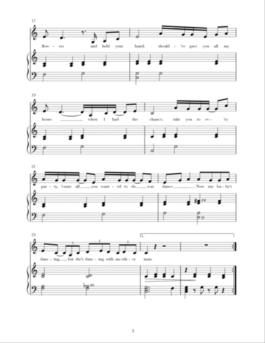 When I Was Your Man Piano, Vocal, Guitar scores gallery preview page 3