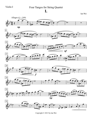 Four Tangos for String Quartet - I