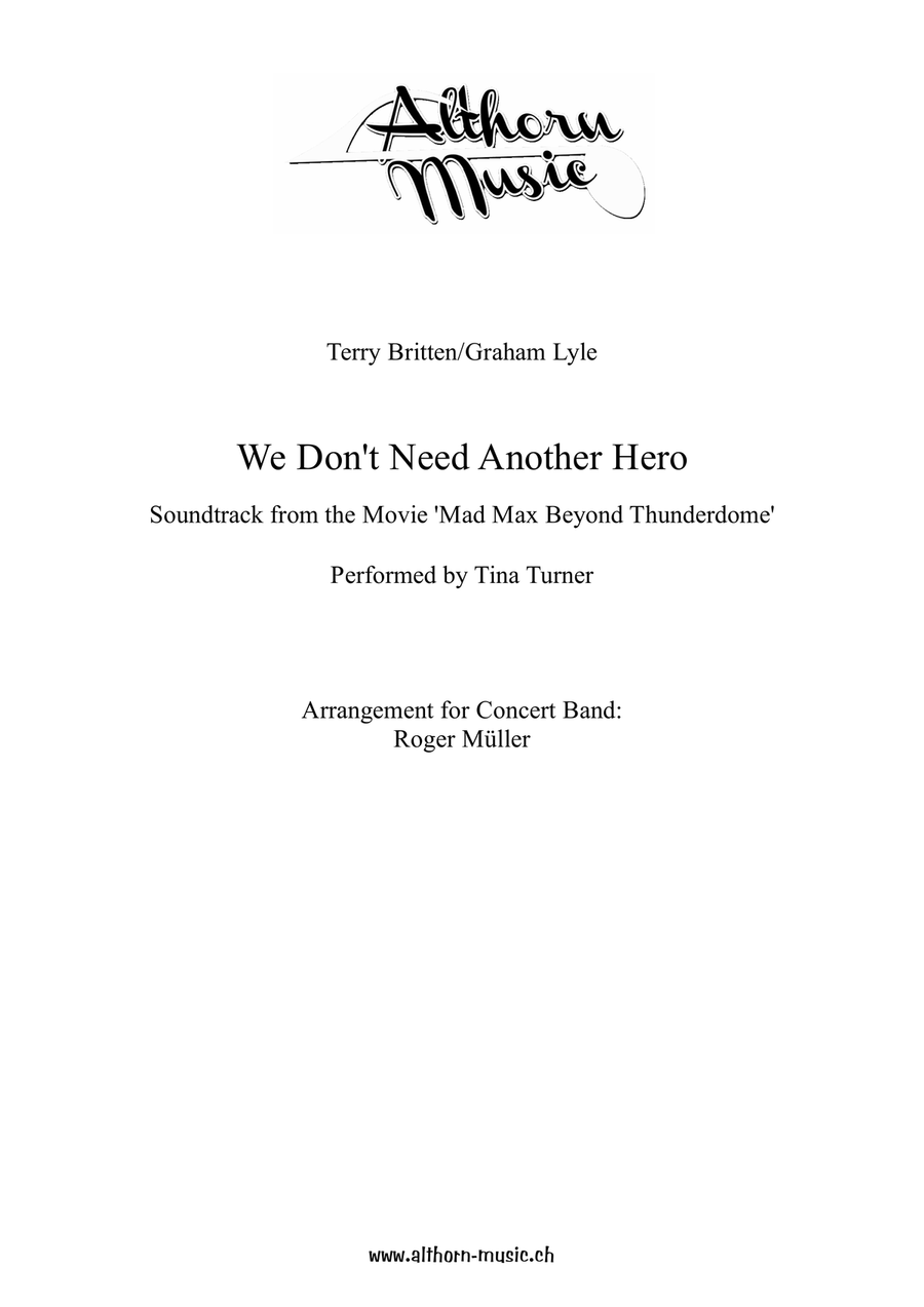 We Don't Need Another Hero Concert Band scores gallery preview page 1