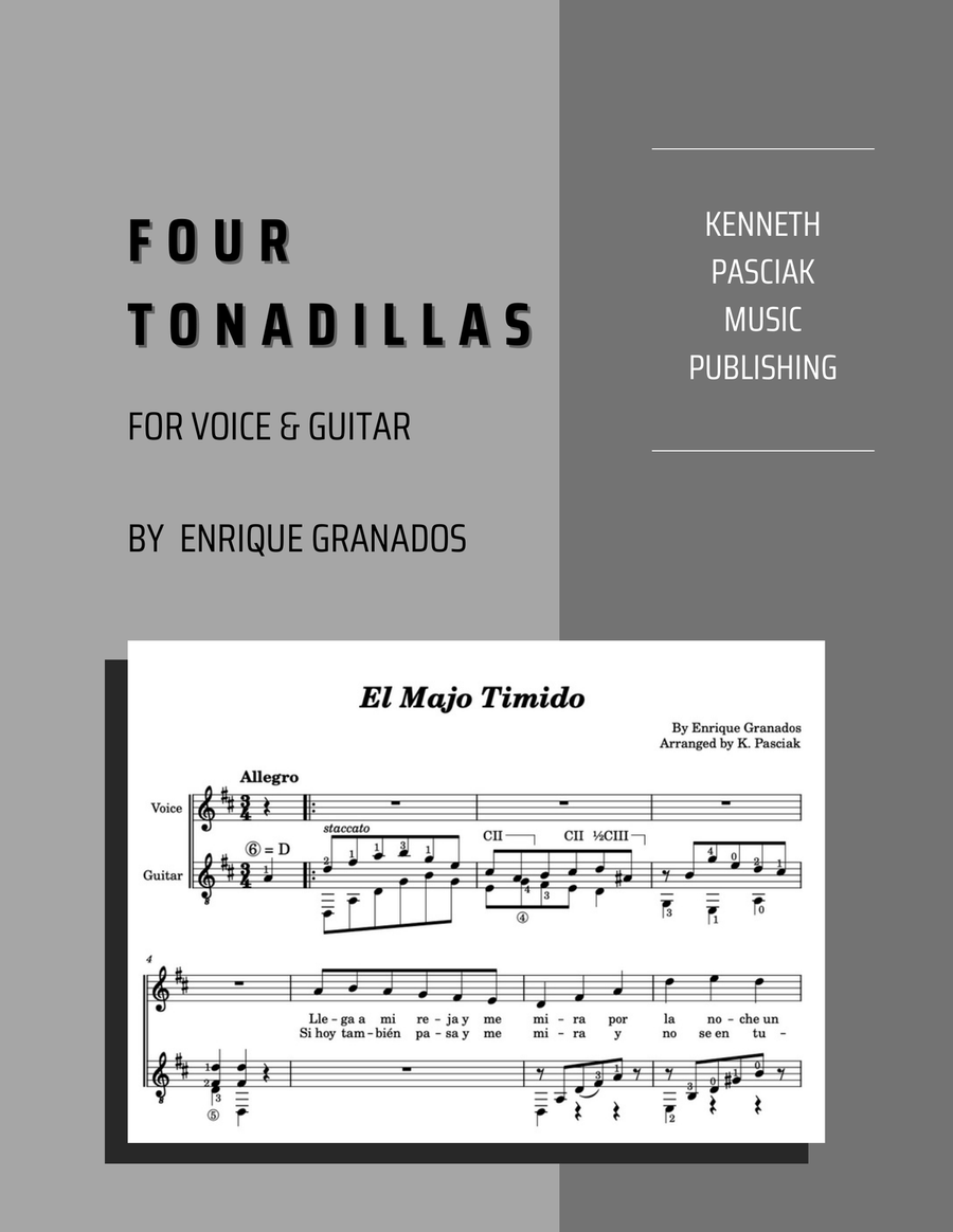 Four Tonadillas (for Voice & Guitar) Chamber Music scores gallery preview page 2