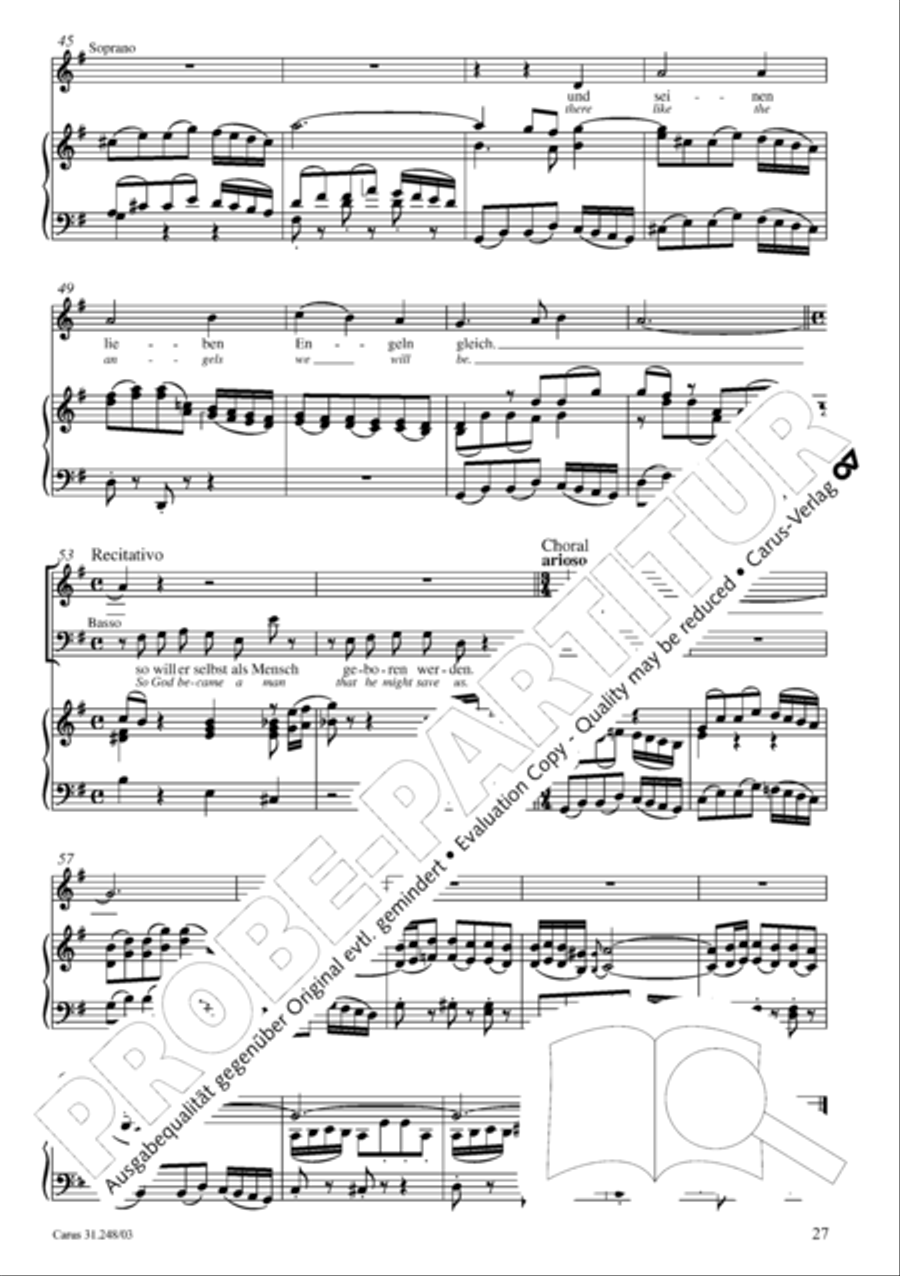Christmas oratorio (Weihnachtsoratorium, Teile I-III) 4-Part scores gallery preview page 32