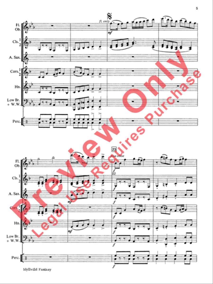 Idyllwild Fantasy Concert Band scores gallery preview page 6