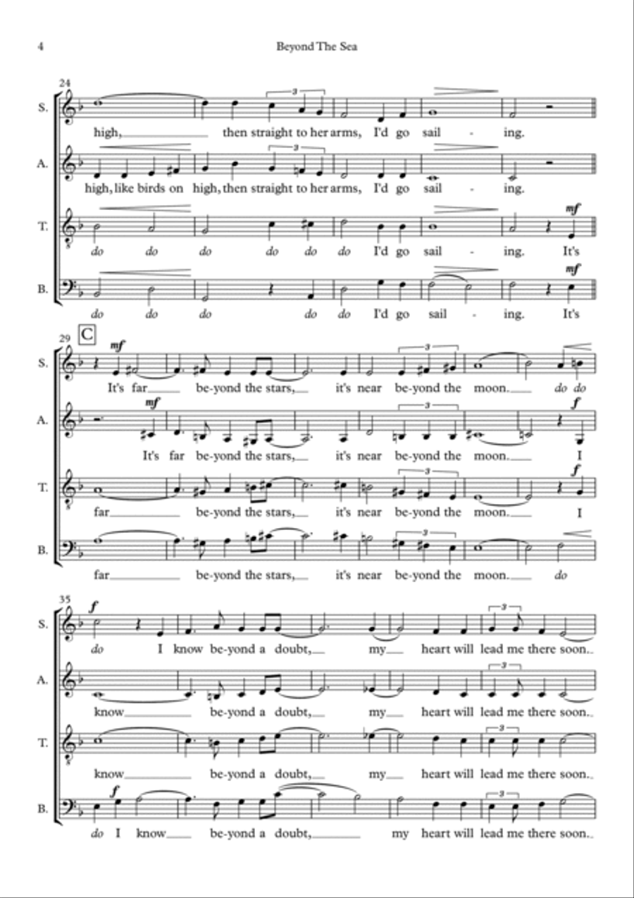 Beyond The Sea 4-Part scores gallery preview page 4