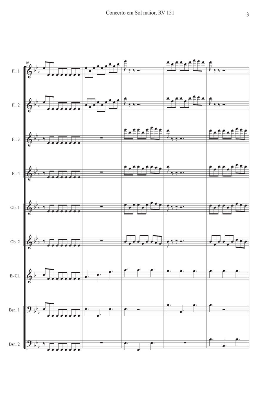 Concerto in G Alla Rustica Woodwind Ensemble scores gallery preview page 3