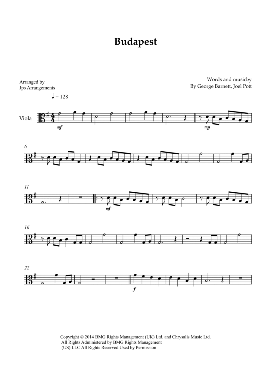 Budapest Viola Solo scores gallery preview page 1