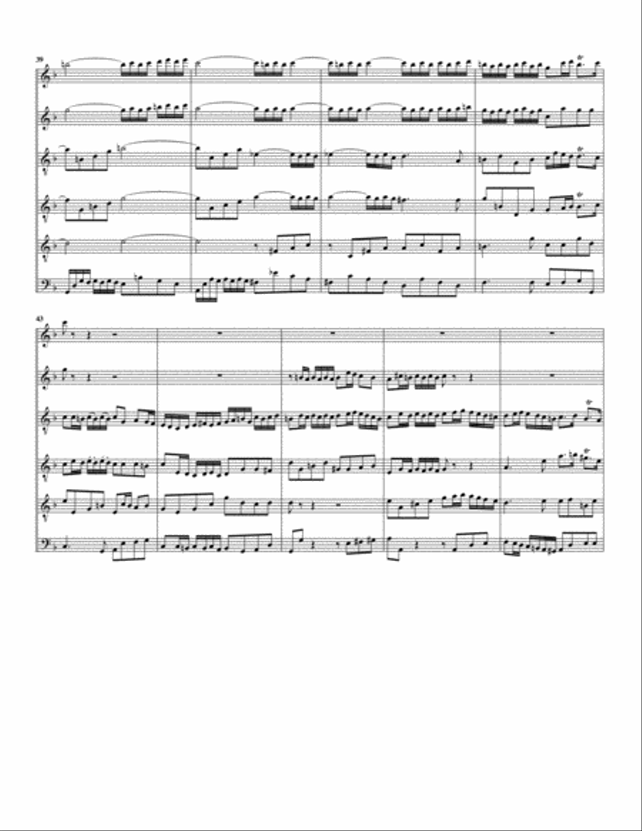 Brandenburg concerto no.1, BWV 1046 (arrangement for 6 recorders) Recorder scores gallery preview page 5