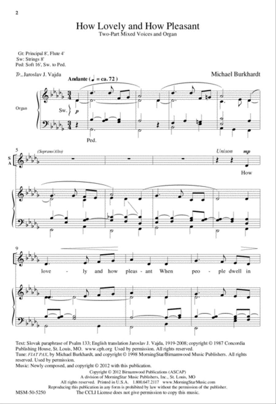 How Lovely and How Pleasant 2-Part scores gallery preview page 2