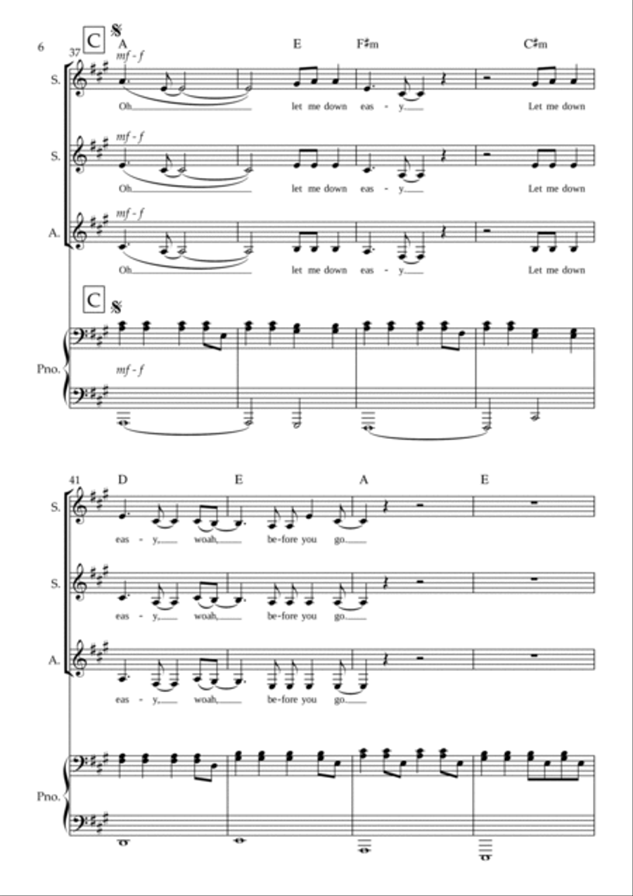 Let Me Down Easy SSA scores gallery preview page 6