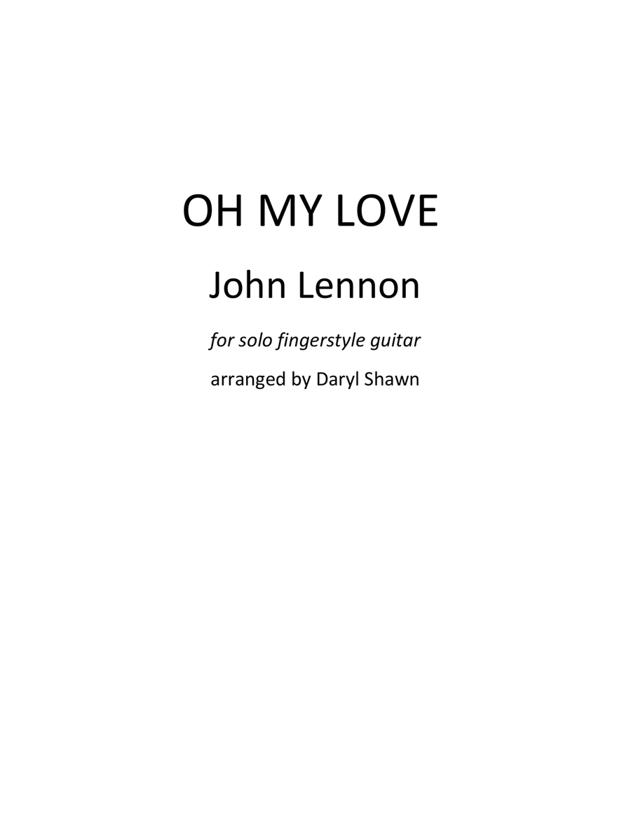 Oh My Love Guitar Tablature scores gallery preview page 1