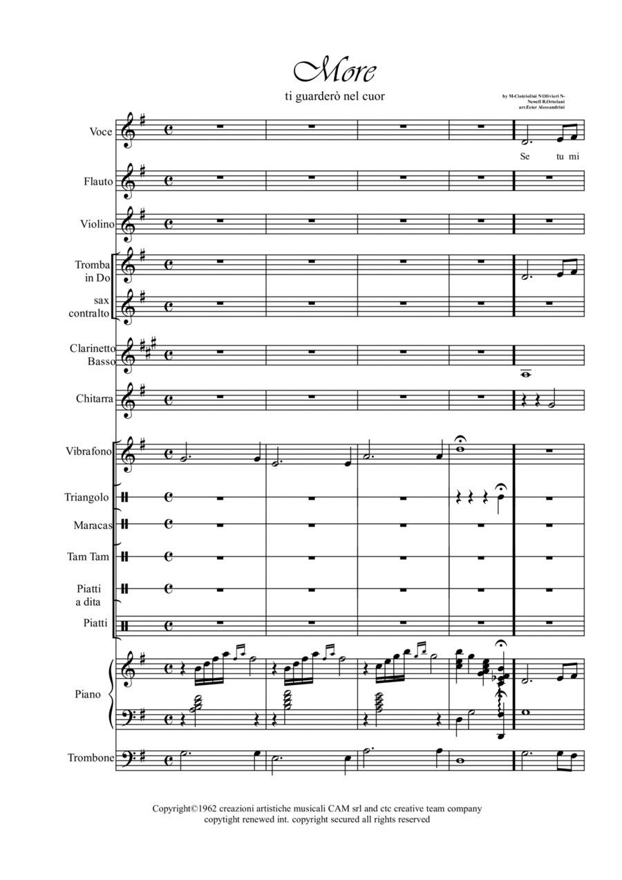 More (ti Guarderò Nel Cuore) - Score Only Score scores gallery preview page 1