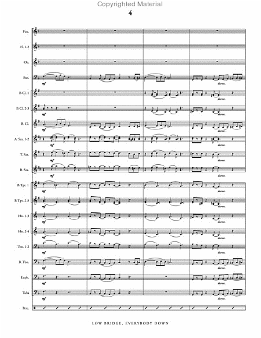 Low Bridge, Everybody Down Concert Band scores gallery preview page 5