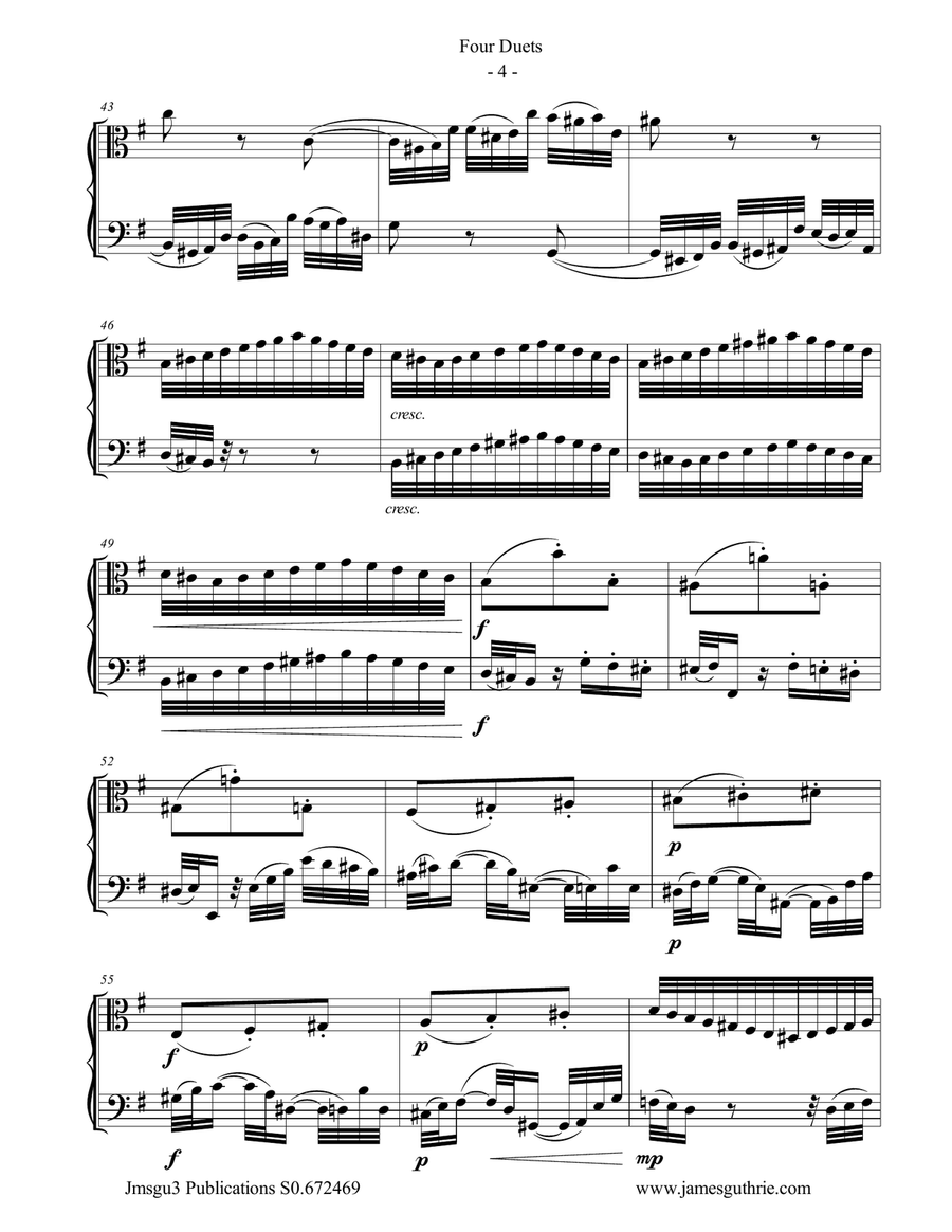 Bach: Four Duets for Viola & Cello String Duet scores gallery preview page 4