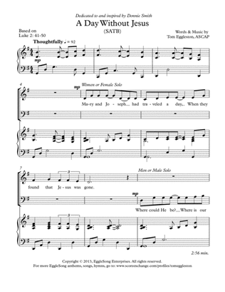 A Day Without Jesus, SATB