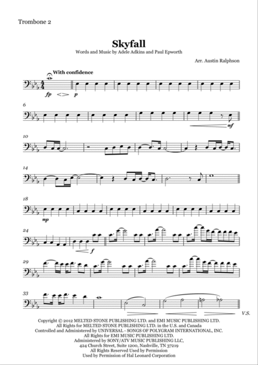 Skyfall Brass Quartet scores gallery preview page 5