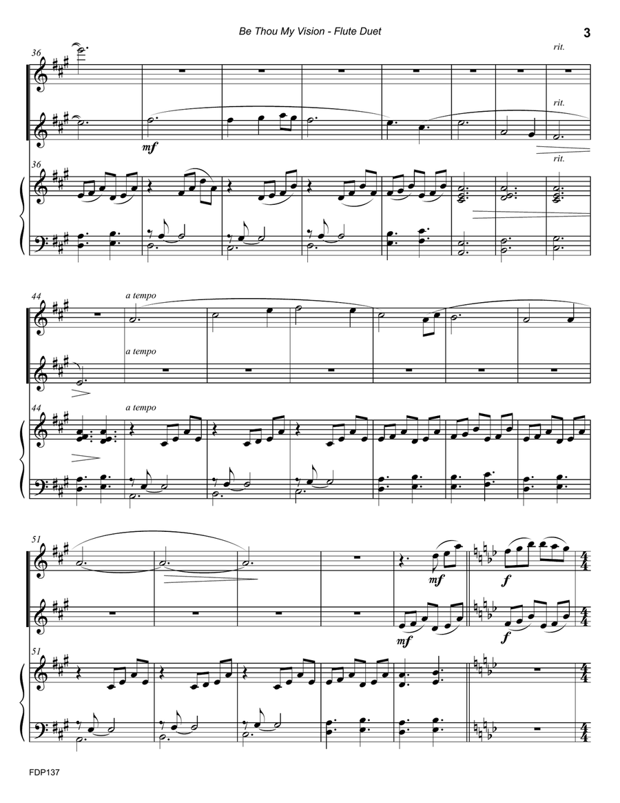 BE THOU MY VISION - FLUTE DUET with Piano Accompaniment Flute Duet scores gallery preview page 3