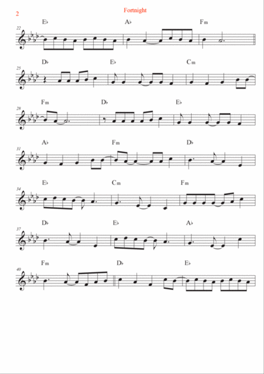 Fortnight Alto Saxophone scores gallery preview page 2