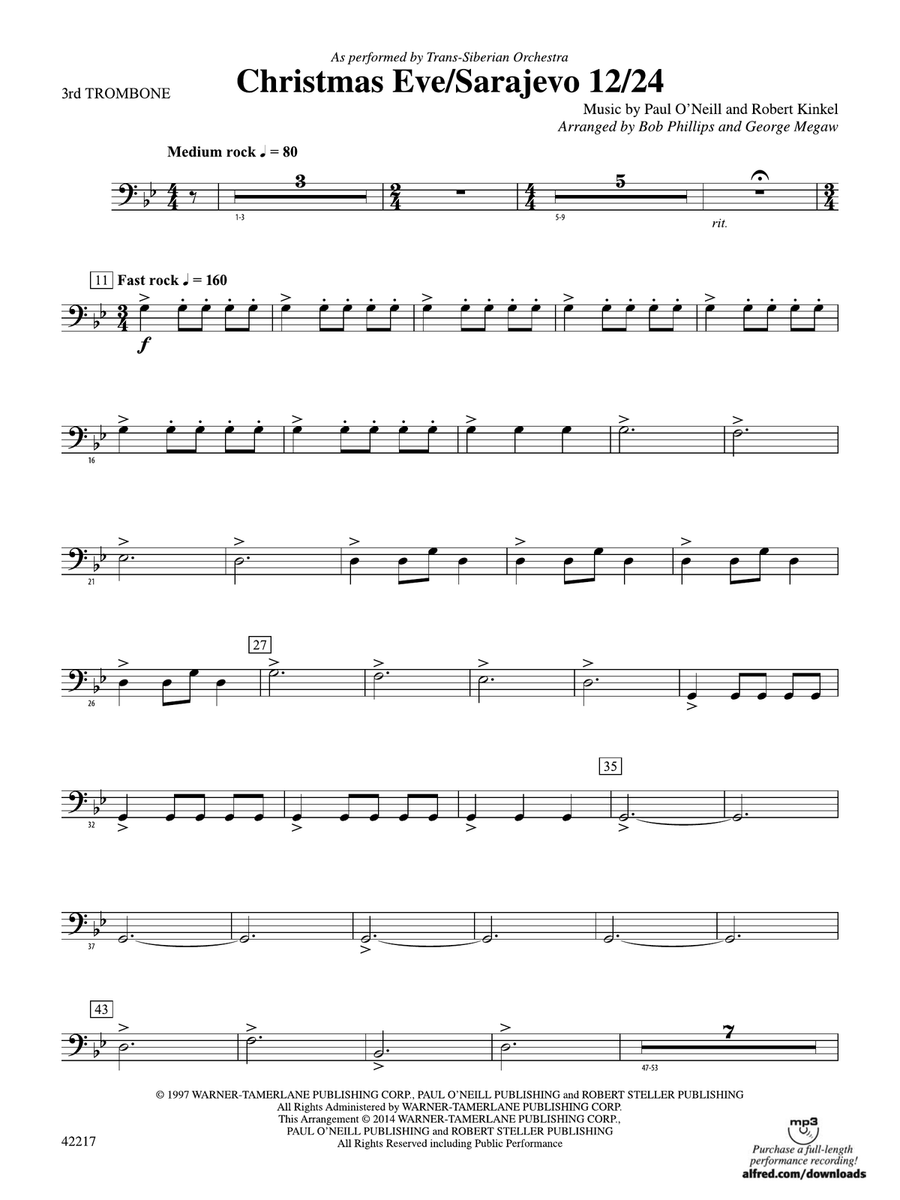 Christmas Eve/Sarajevo 12/24: 3rd Trombone