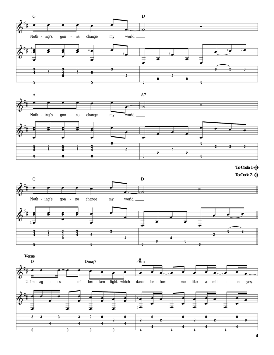 Across The Universe Acoustic Guitar scores gallery preview page 3