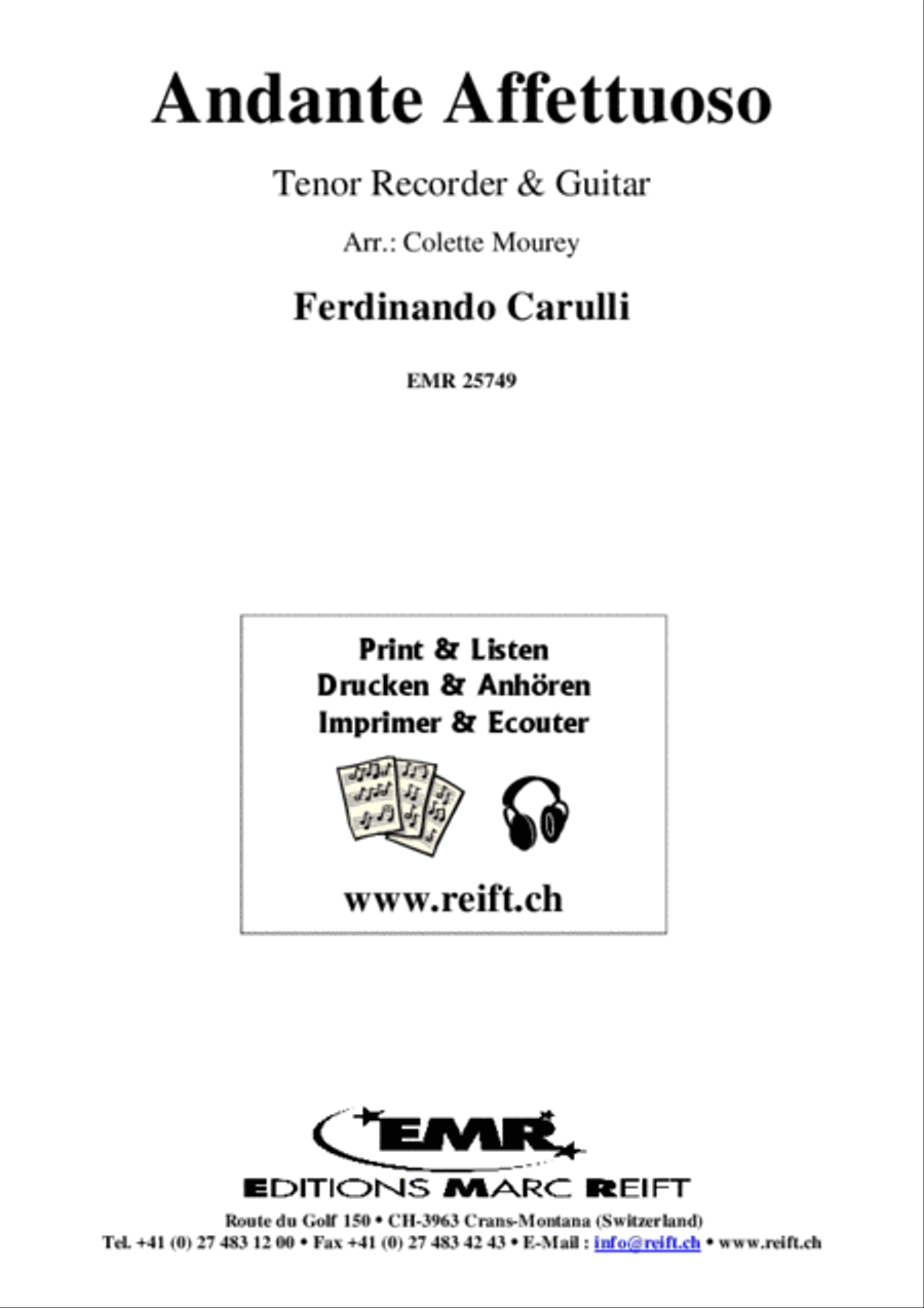 Andante Affettuoso Andante Affettuoso Tenor Recorder scores gallery preview page 2