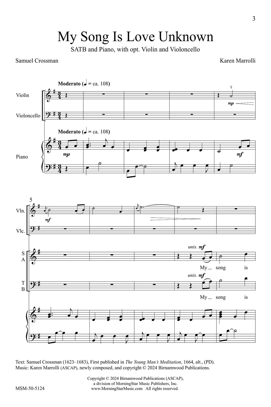 My Song Is Love Unknown 4-Part scores gallery preview page 3