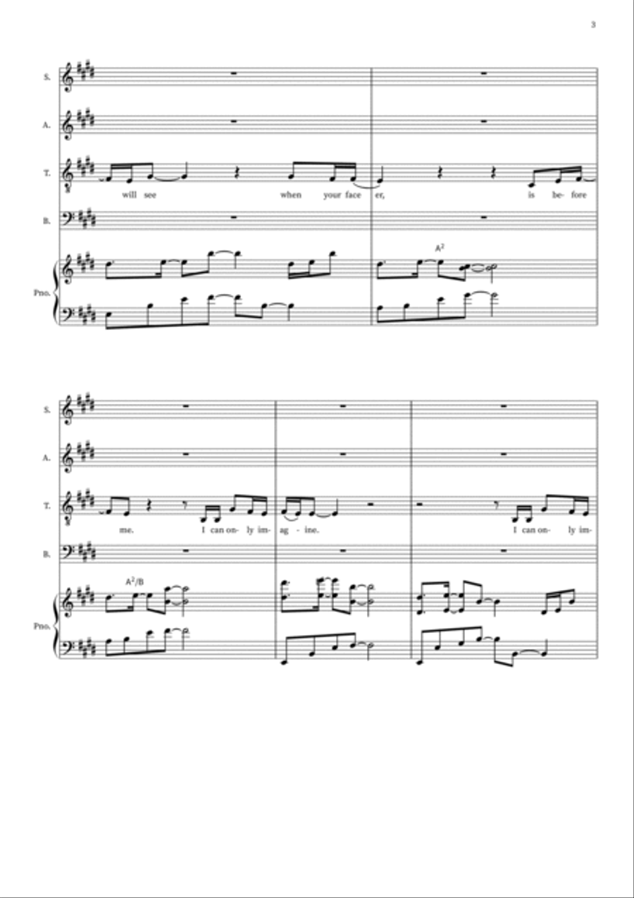 I Can Only Imagine 4-Part scores gallery preview page 3