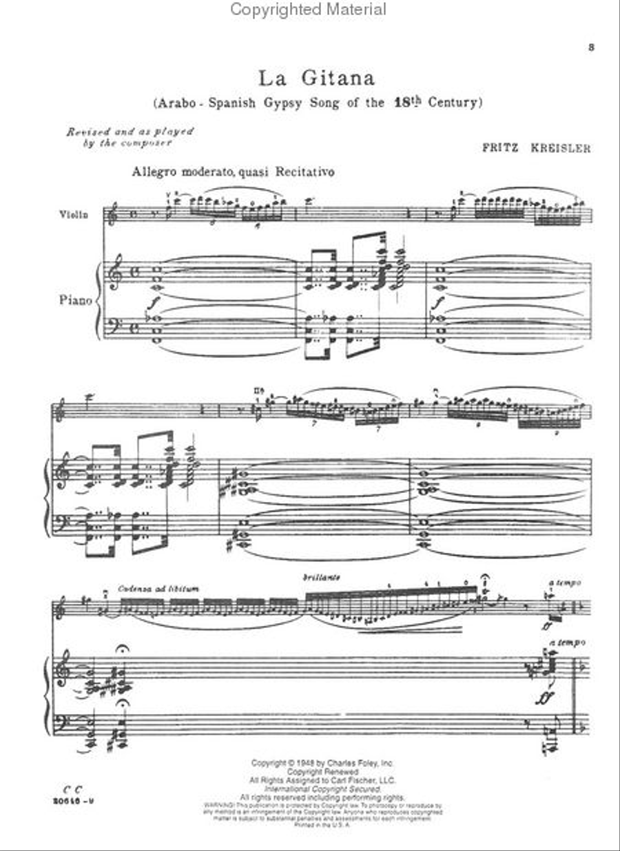 La Gitana Violin Solo scores gallery preview page 2